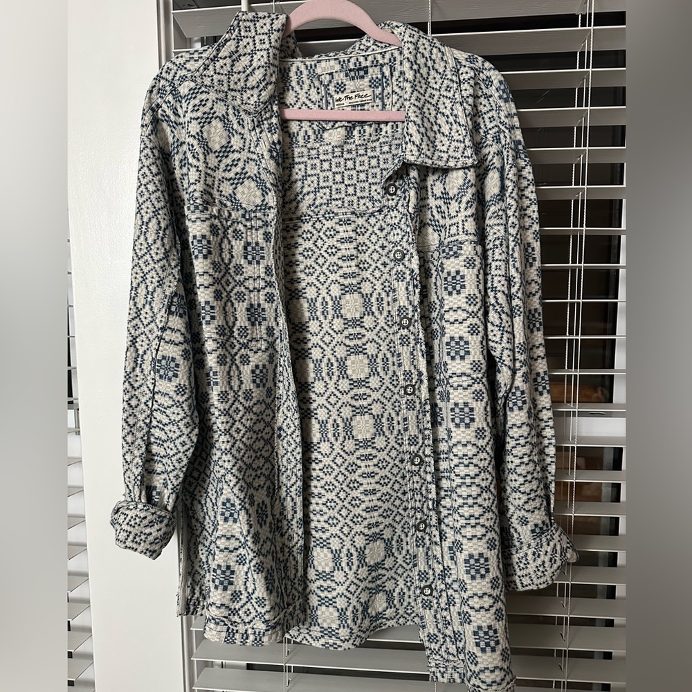 We The Free So Long Summer Jacquard Shirt Jacket, size M.